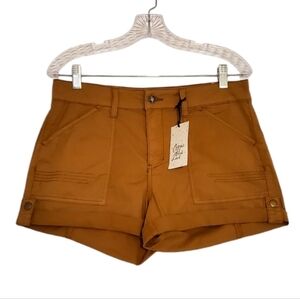 Cosmic Blue Love Mustard Shorts Size 28 Women Lounge Casual Pockets Short NWT‎